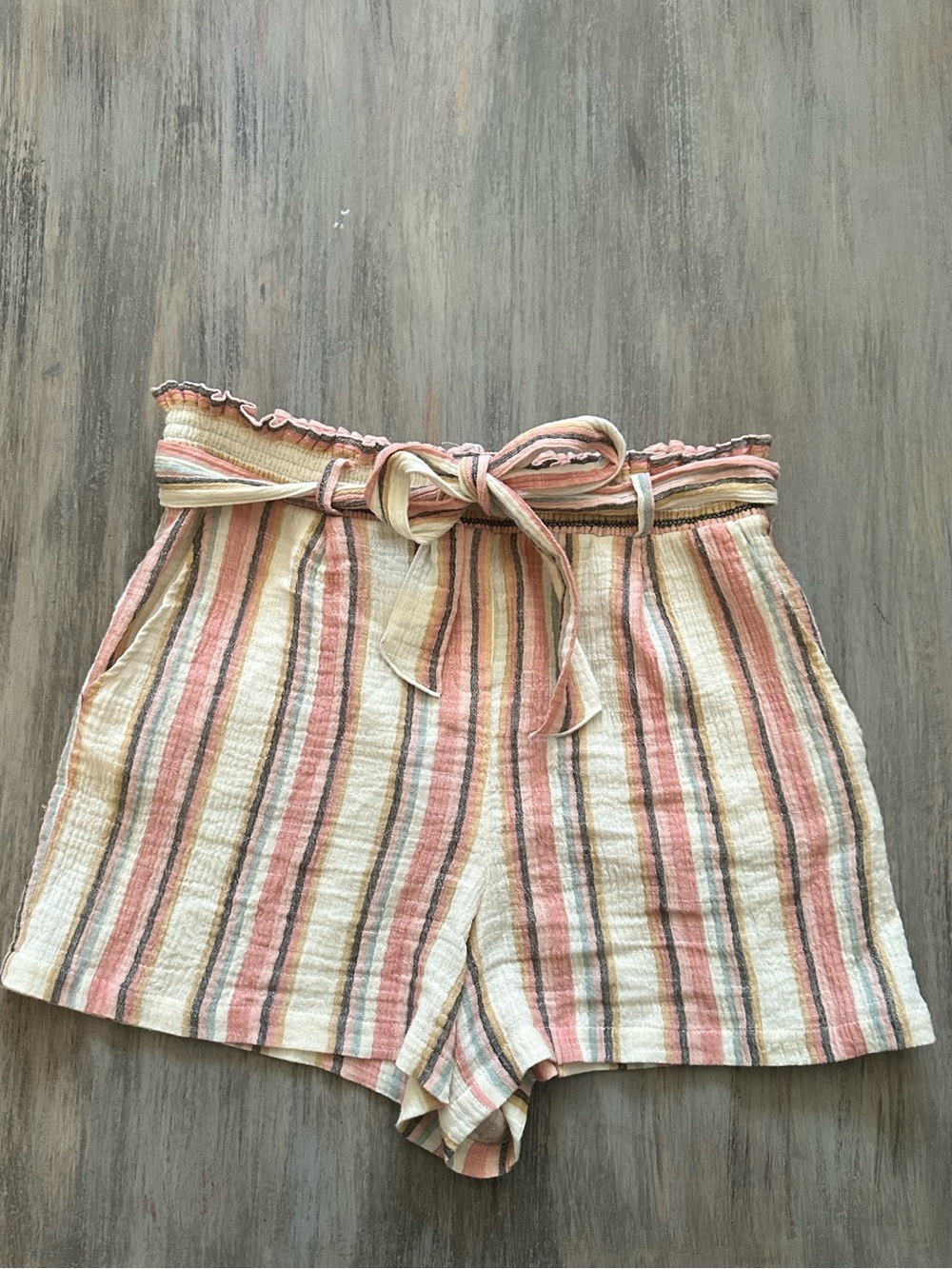 Roan + Ryan Striped High-Waist Shorts